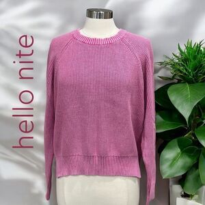 REVOLVE- HELLO NITE Women’s Harlow Crew Neck Hi-Lo Sweater in Size Large